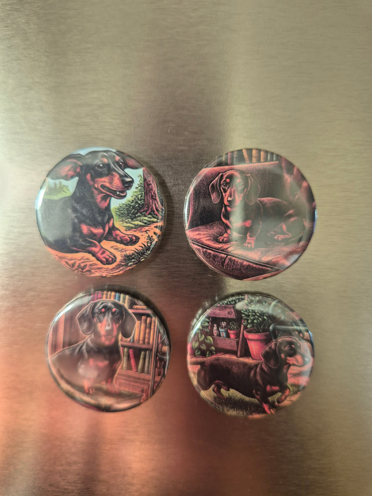 Dachshund set of 4 fridge magnet 32mm