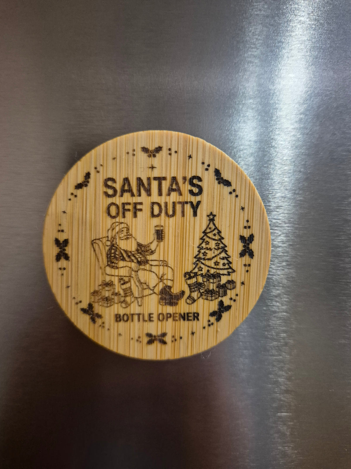 Santa's off duty bottle opener.