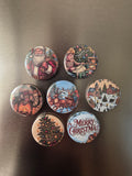 Xmas magnets, set of 7, 32mm