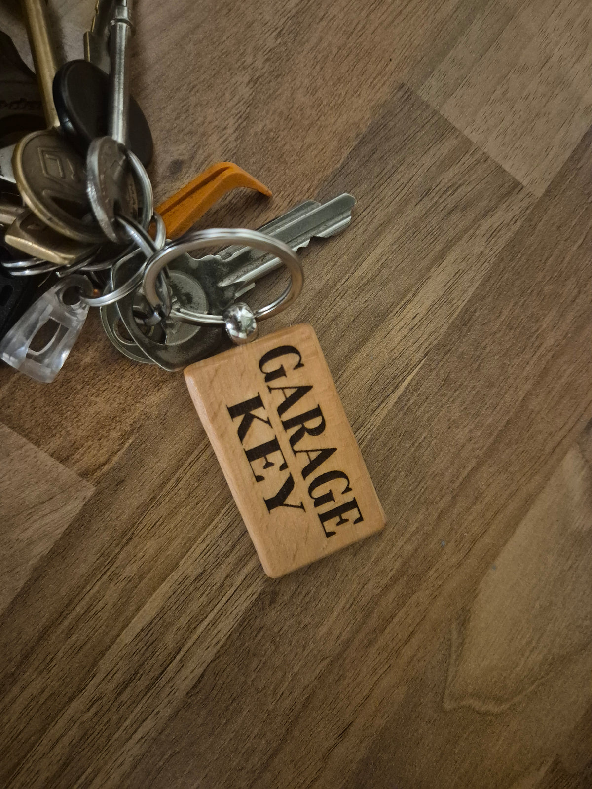 Garage key keyring