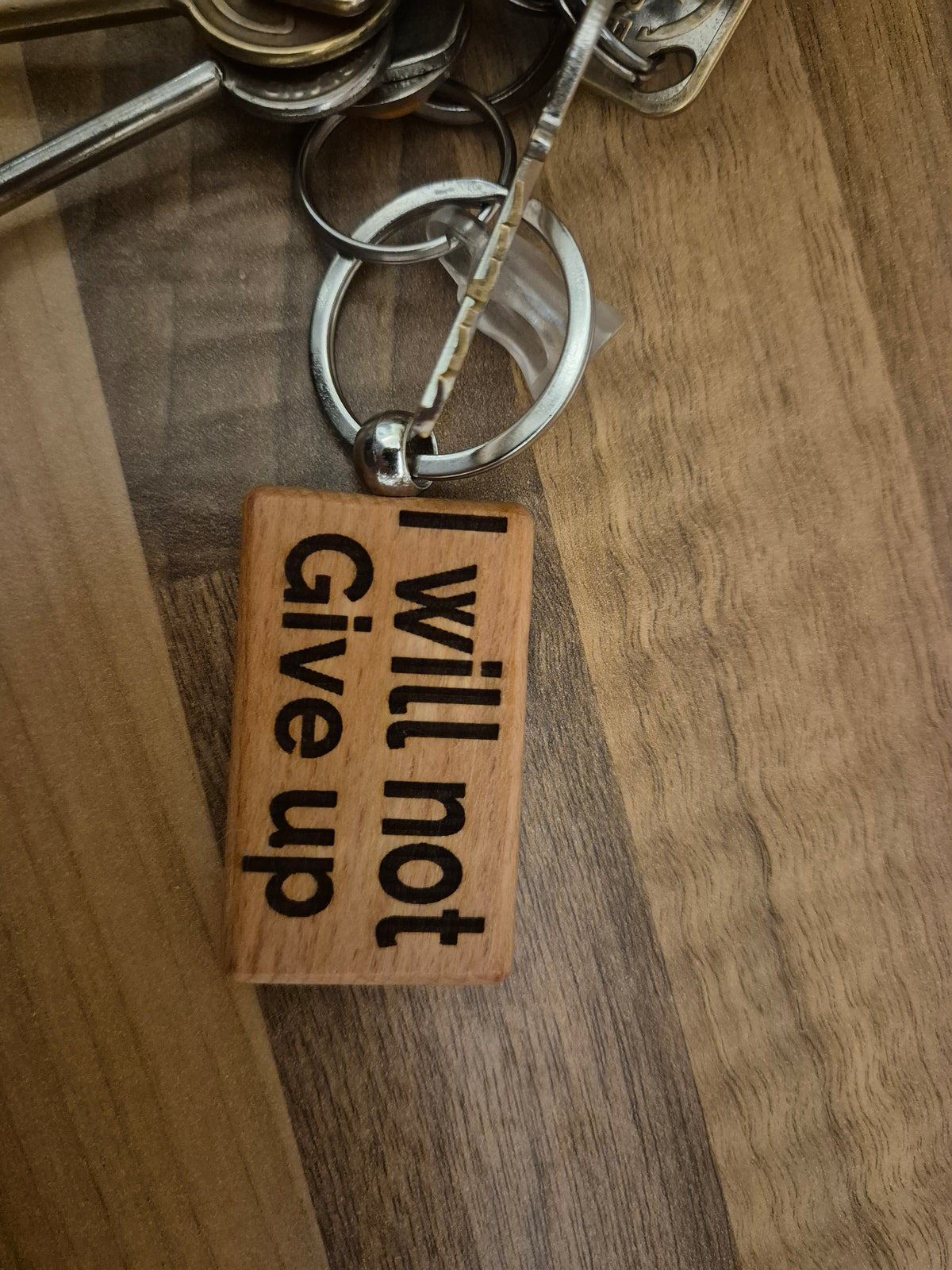 I will not give up keyring